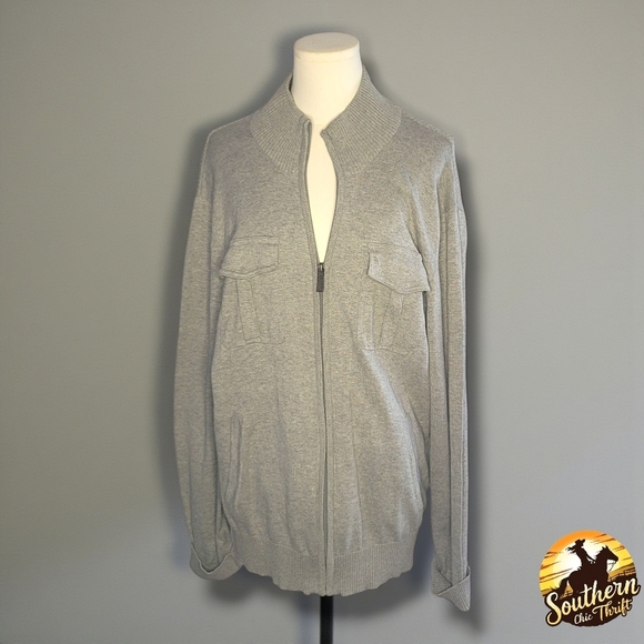 Kenneth Cole Other - Kenneth Cole Men's Zip Up Gray Sweater